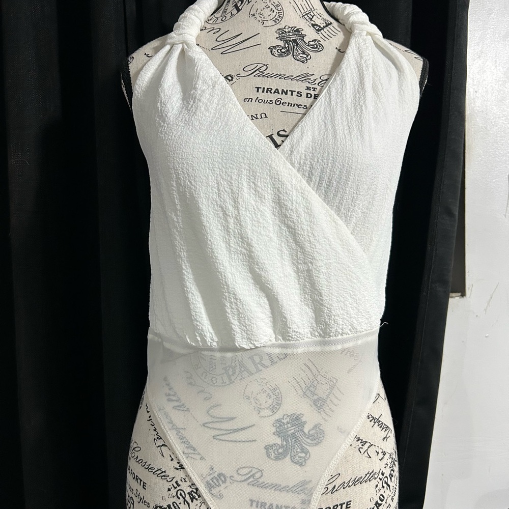 Lulu's Ivory Wrap Bodysuit